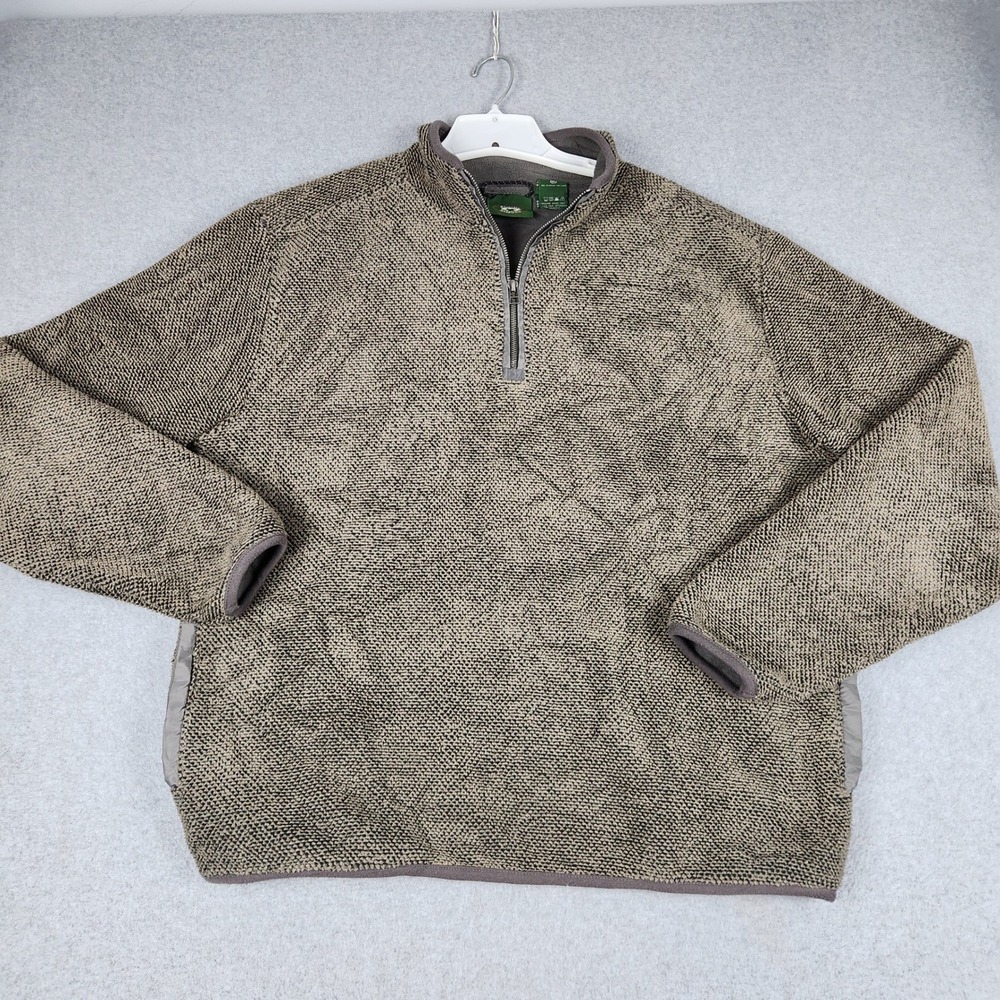 Stillwater Supply Co Sweater Mens XL Olive Brown Textured Fleece Lined 1/4 Zip